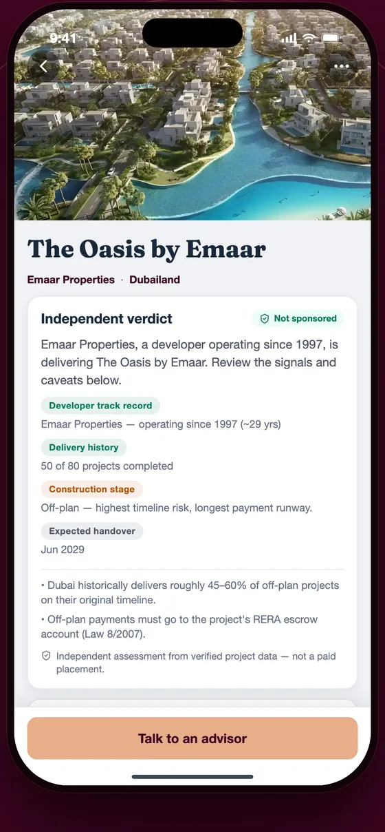 Independent verdict on a Dubai off-plan project